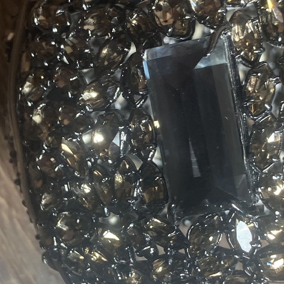 Alexis Bittar Bangle Cuff Bracelet with High Quality Crystals  Gun Metal Shade - Picture 12 of 14